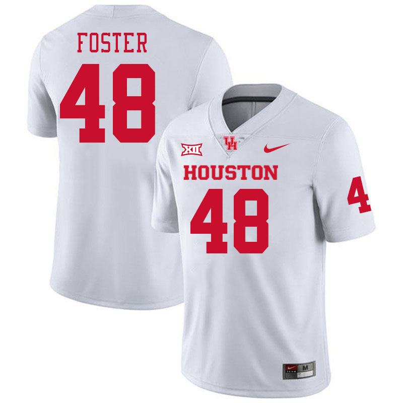 Men #48 Brock Foster Houston Cougars College Football Jerseys Stitched-White